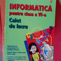 INFORMATICA CLASA A VI A CAIET DE LUCRU - LILIANA ARICI