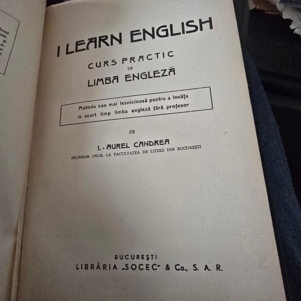I Learn English. Curs practic de limba engleza (lipsa pagina de garda)