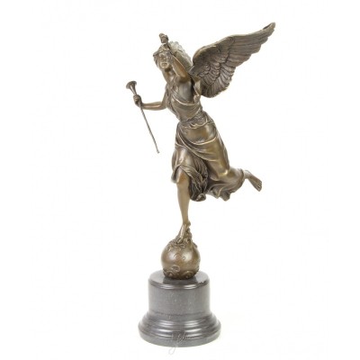 Victoria-statueta din bronz pe un soclu din marmura JK-34 foto