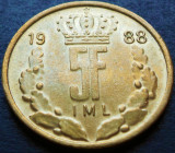 Moneda 5 FRANCI - LUXEMBURG, anul 1988 *cod 2667 B