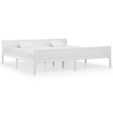 Cumpara ieftin Cadru de pat, alb, 200x200 cm, lemn masiv de pin