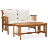 Gossi set mobilier de gradina cu perne, 2 piese, lemn masiv de acacia