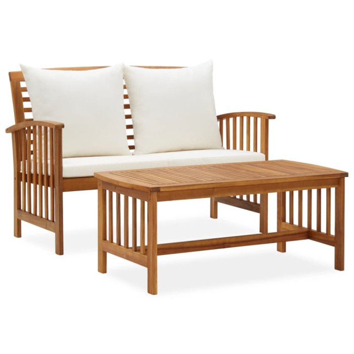 Gossi set mobilier de gradina cu perne, 2 piese, lemn masiv de acacia