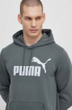 Puma bluză bărbați, culoarea gri, cu glugă, imprimeu 586687