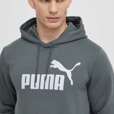 Puma bluză bărbați, culoarea gri, cu glugă, imprimeu 586687