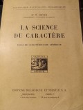 LA SCIENCE DU CARACTERE - ESSAI DE CARACTEROLOGIE GENERALE - DR W BOVEN 1931