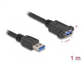 Cablu prelungitor USB 5 Gbps tip A T-M 1m Negru, Delock 80486
