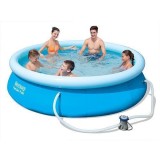 Piscina Gonflabila Bestway 305x76 cm, Rotunda, Albastra, cu Filtru