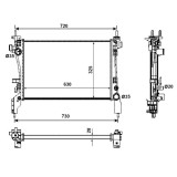 Radiator racire Citroen Nemo, 10.2010-, Fiat Fiorino, 2007-, Peugeot Bipper, 10.2010-, Motorizare 1, 3 Hdi 55kw; 1, 3 Multijet 55/70kw Diesel, tip cl