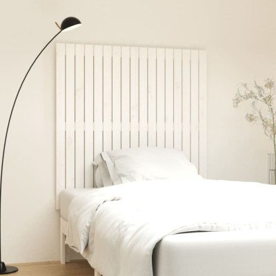 vidaXL Tăblie de pat pentru perete, alb, 108x3x110 cm, lemn masiv pin 824924 foto