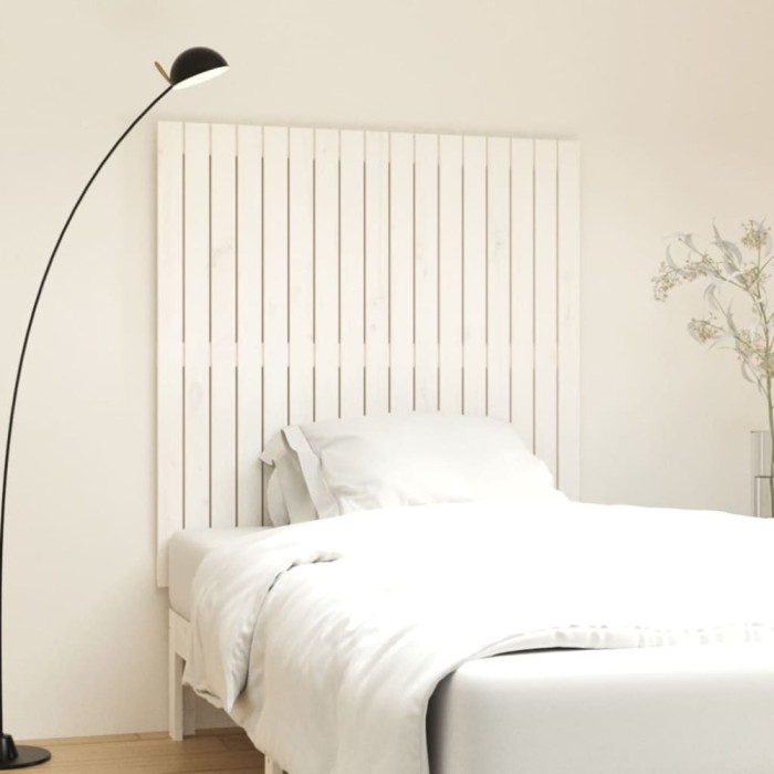 vidaXL Tăblie de pat pentru perete, alb, 108x3x110 cm, lemn masiv pin 824924