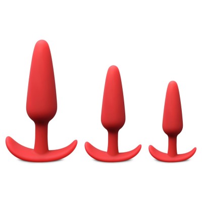 Set dildo Silicone Plugs 3pcs Red foto