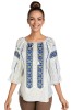 Bluza dama RFN 2 alb/albastru , marimea M, Casual, Bumbac
