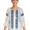 Bluza dama RFN 2 alb/albastru , marimea M