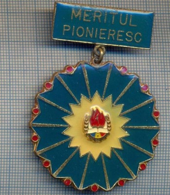 AX 845 INSIGNA - MERITUL PIONIERESC -PENTRU COLECTIONARI foto