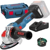 Bosch GWX 18V-10 SC X-LOCK + GAL 18V-40 - Polizor unghiular fara acumulatori Li-Ion 18 V - Ah 125 mm valiza speciala accesorii + Incarcator acumulator