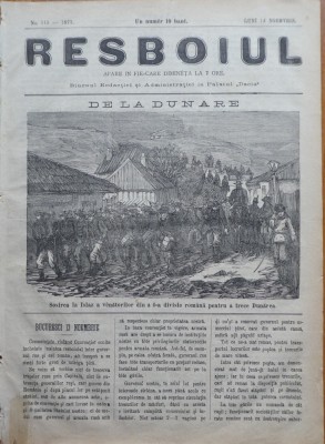 Ziarul Resboiul, nr. 115, 1877, Sosirea la Islaz a vanatorilor din a 4-a divizie foto