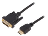 Cablu HDMI 1.4 la DVI-D 2m Negru