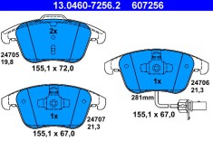 ATE 13.0460-7256.2 set placute frana,frana disc foto