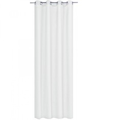 Draperie opaca Stella cu inele Jemidi, 140 x 245 cm, Alb, Poliester, 55283.02.01