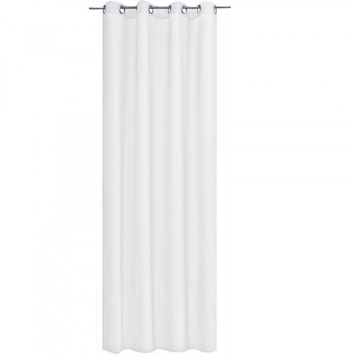 Draperie opaca Stella cu inele Jemidi, 140 x 245 cm, Alb, Poliester, 55283.02.01