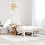 VidaXL Cadru pat fără saltea, alb, 100x200 cm, lemn masiv pin