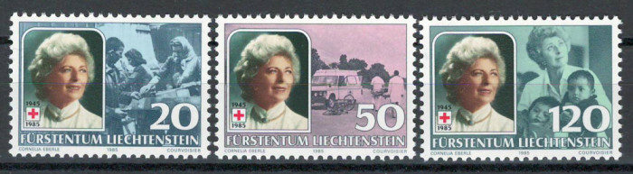 Liechtenstein 1985 875/77 MNH nestampilat - 40 ani Crucea Rosie, Printesa Gina