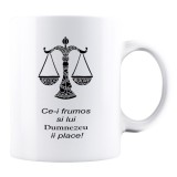 Cana alba personalizata &quot;Zodia BALANTA&quot;, INOVATIX&reg;. 330ml, Oem