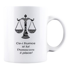 Cana alba personalizata "Zodia BALANTA", INOVATIX&reg;. 330ml