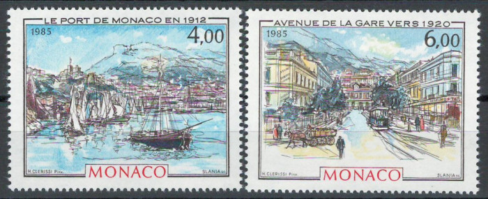 Monaco 1985 Mi 1713/14 MNH - Monte Carlo și Monaco &icirc;n Belle Epoque (IV)
