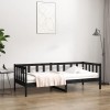 VidaXL Pat de zi, negru, 80x200 cm, lemn masiv de pin
