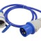 Prelungitor alimentare 1,5m albastru 3x2,5mm2