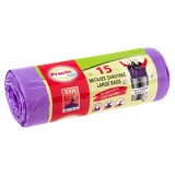Saci de Gunoi Practic, Color, Parfumați, Capacitate 55l, Set 15 Bucăți, Multicolor, Cu M&acirc;nere, Oem