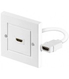 Priza de perete HDMI mama-mama alb ecranat Goobay