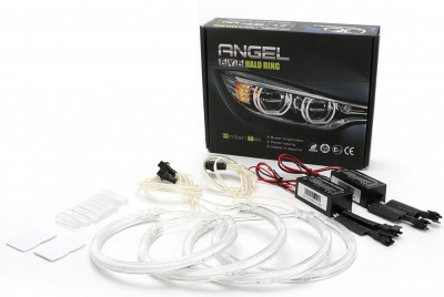 Kit Angel Eyes CCFL BMW E46 cu Far ZKW cu lupa si Cu Xenon din Fabrica - 4x131mm foto