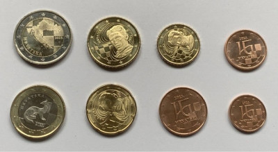 CROATIA set 8 monede euro 2023 (1c-2e) - UNC foto