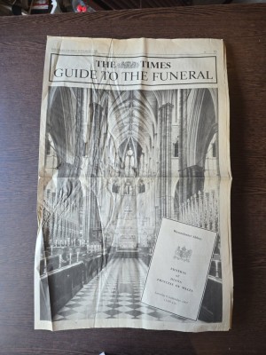 THE TIMES GUIDE TO THE FUNERAL - extras din ziarul The Times - 6.09.1997 foto