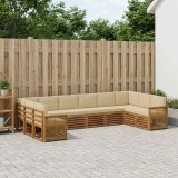 Cumpara ieftin Set de canapele de exterior 7 buc. 10-Locuri Natural si Bej