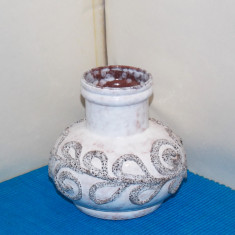 Vaza ceramica crusty glaze, hand made - model 1420 - marcaj Strehla Keramik GDR