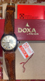 DOXA by SYNCHRON,anii &#039;70(stare NOS)CUREA DIN PIELE DE REPTILA,CUTIA ORIGINALA