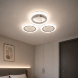 Lustra LED MARA 27W, 3 Cercuri, lumina Neutra, Alb