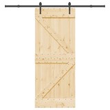 vidaXL Ușă glisantă cu set de feronerie 85x210 cm, lemn masiv de pin