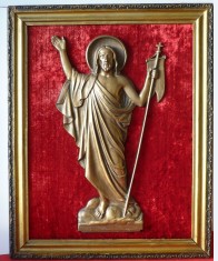 ICOANA VECHE DIN BRONZ MASIV, BASORELIEF