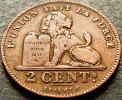 Moneda istorica 2 CENTIMES - BELGIA, anul 1902 * cod 5256 - BELGES foto