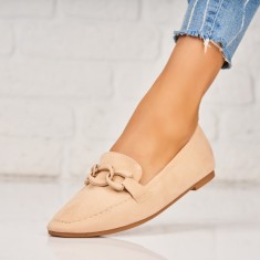 Pantofi dama casual Bej din Piele Ecologica Intoarsa Dhanya foto