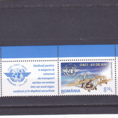 Romania 2010, LP 1859 d, OACI O.A.C.I. 65 de ani, cu vinieta in romana, MNH!