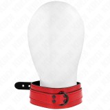 Kink Collar &amp; Gag-Colier Reglabil Roșu Vin 37.5-49.5 cm X 5 cm