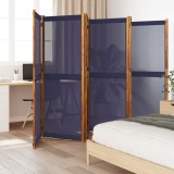 VidaXL Paravan de cameră cu 6 panouri, albastru &icirc;nchis, 420x180 cm