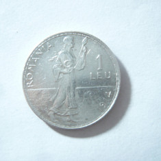 Moneda 1 leu 1914, argint , cal.F.Buna