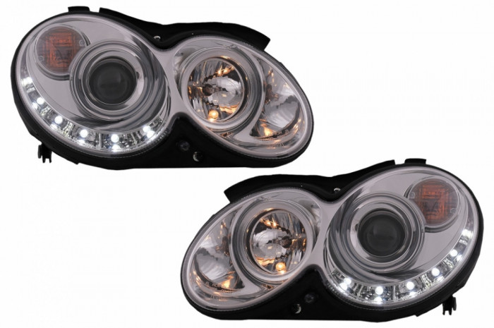 Faruri LED Mercedes Benz CLK W209 C209 Coupe A209 Cabrio (2003-2010) Crom Performance AutoTuning